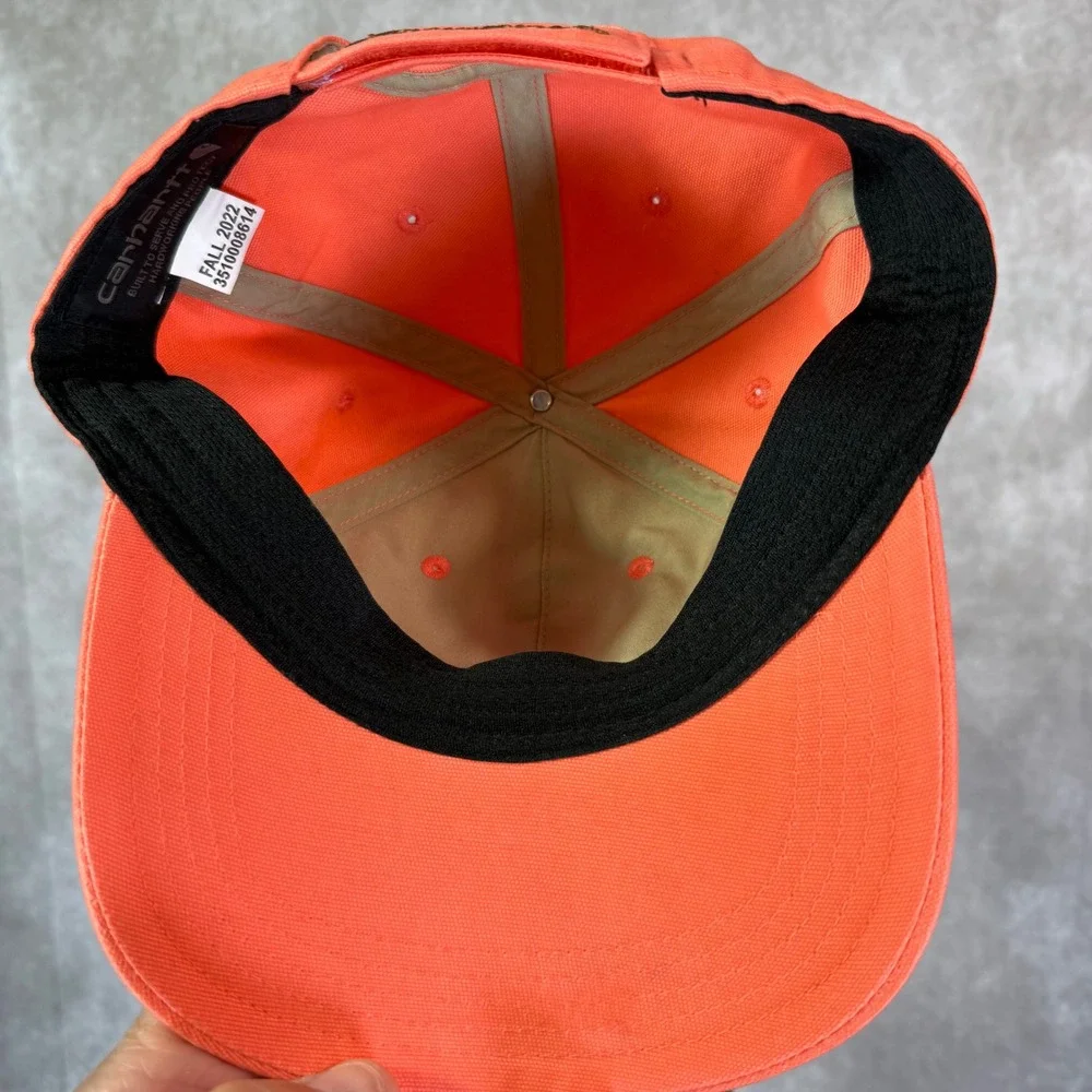 Carhartt Canvas Cap Unisex OSFM Neon Orange Solid Adjustable Workwear Hat